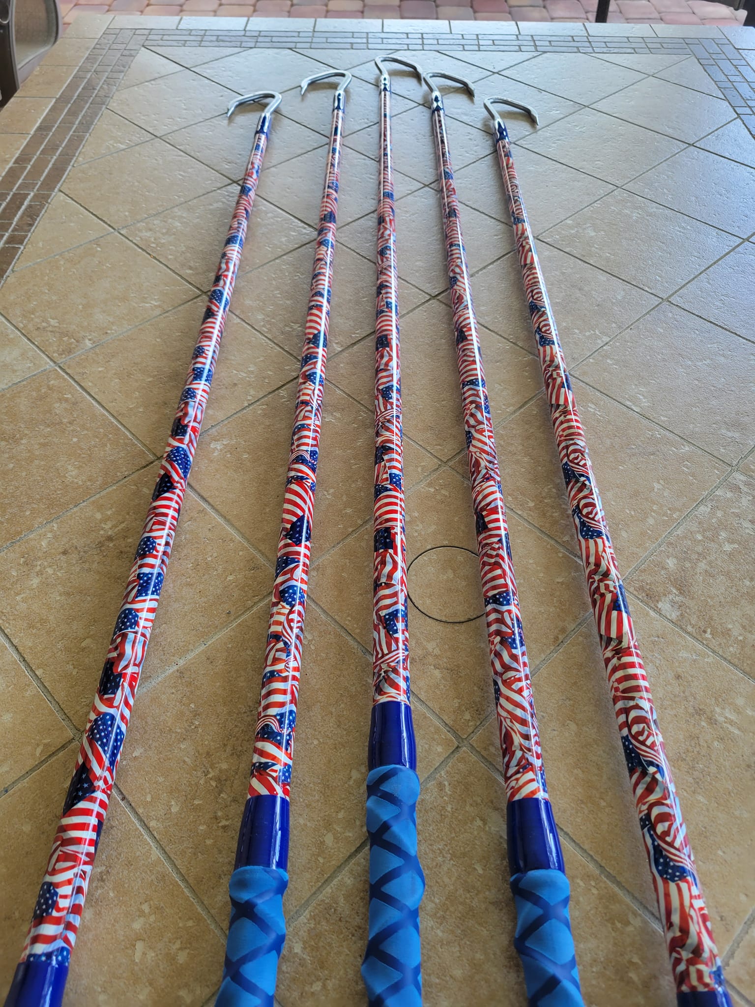 american flag baitcasting rods 8' 2" GAFF US FLAG – Adventurous Custom Rods